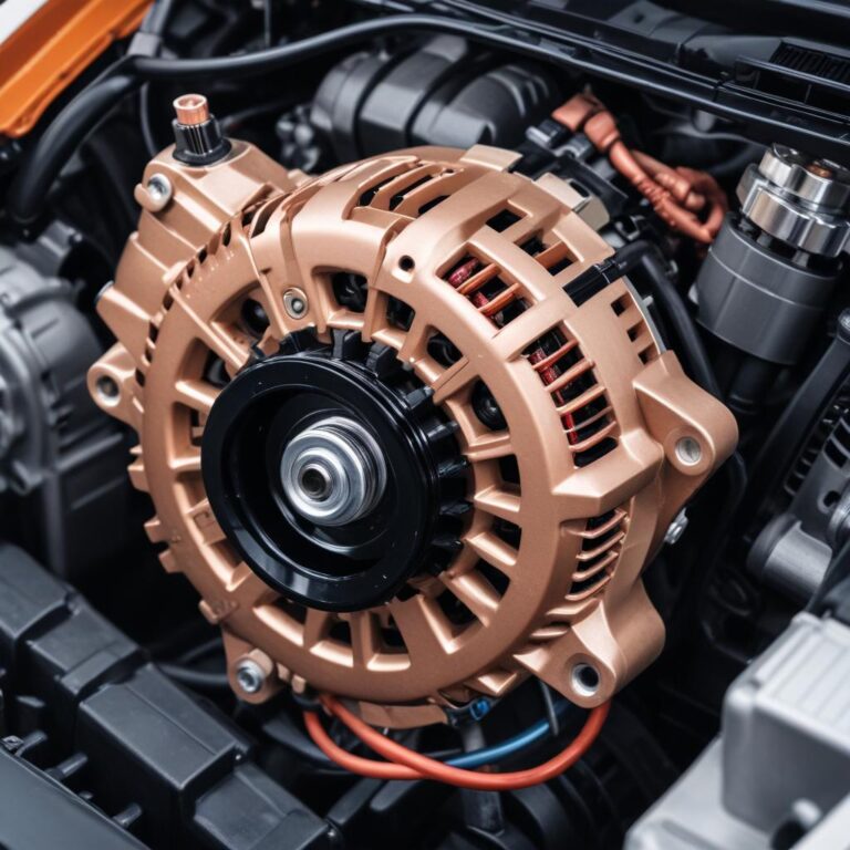 A Ford vehicle alternator and charging system components
