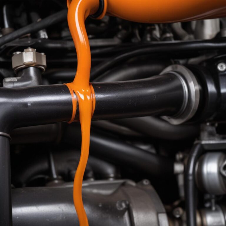 Locating an orange antifreeze leak in a Ford engine bay