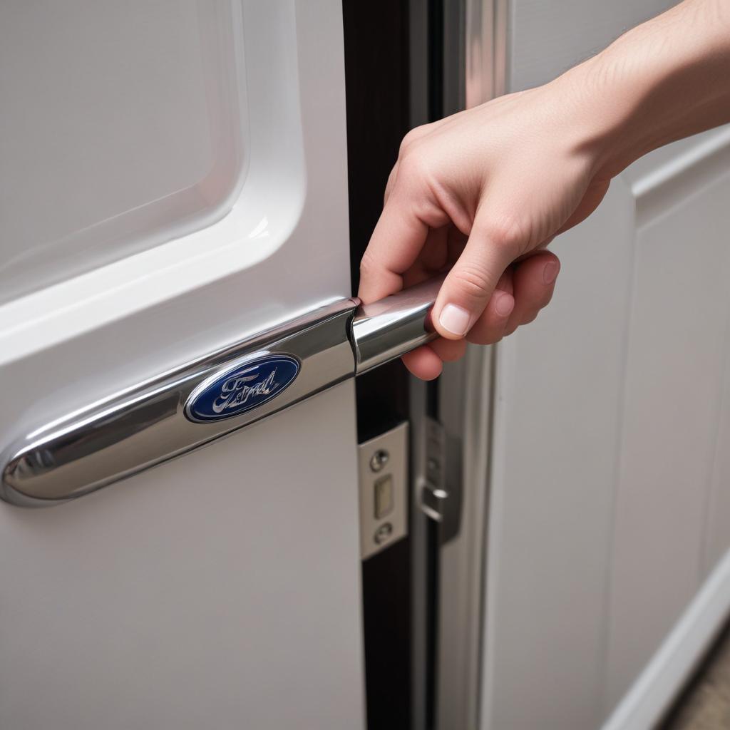 A faulty Ford door handle failing to open the door