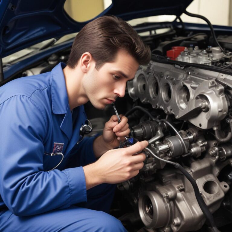 Using an engine stethoscope to find a knocking noise in a Ford