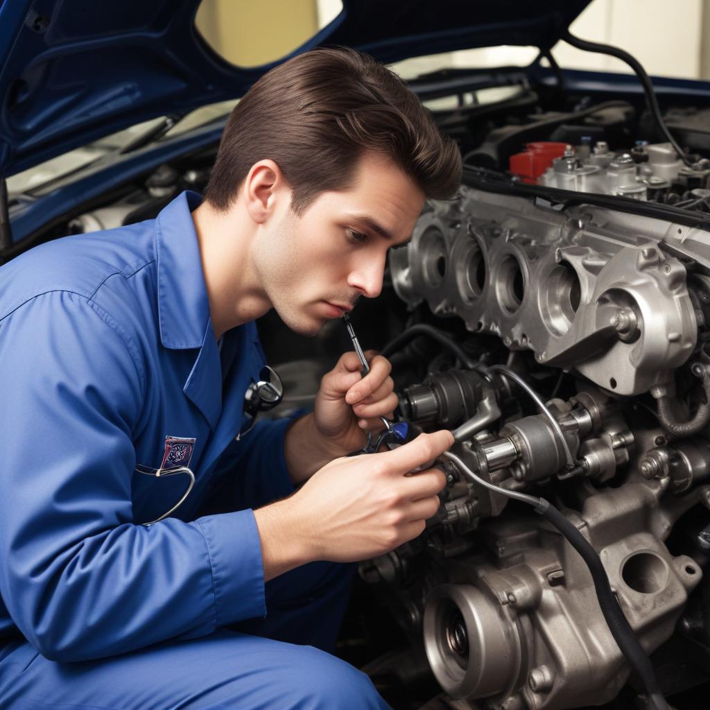 Using an engine stethoscope to find a knocking noise in a Ford