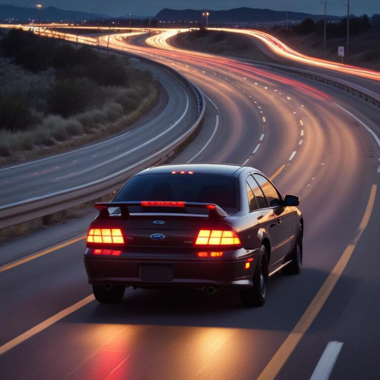 A Ford vehicle losing power and pulling off the road