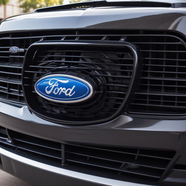 The electric cooling fan assembly in a Ford car