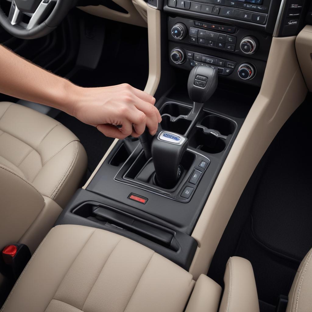 Automatic transmission shifter in a modern Ford vehicle