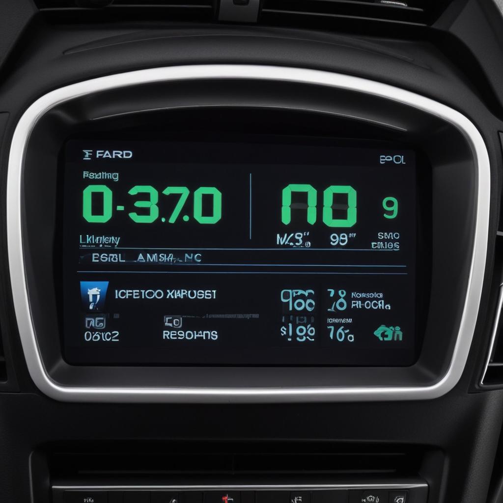 Real time fuel economy data displayed on a Ford trip computer