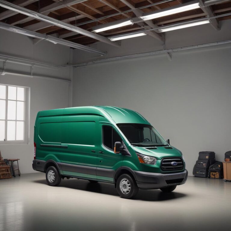 The new Wild Green Metallic paint option for the 2026 Ford Transit